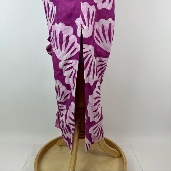 Anthropologie Sika Ruffle Off Shoulder Hawaiian Print Midi Dress Size 4 - Picture 9 of 11